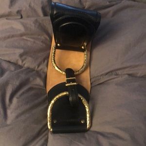 Alexander Mqueen  black leather belt